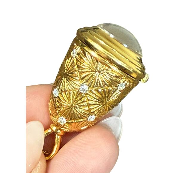 Diane Von Furstenberg DVF‎ Necklace Clock Watch Pendant Gold Starburst Jewelry - Picture 1 of 12